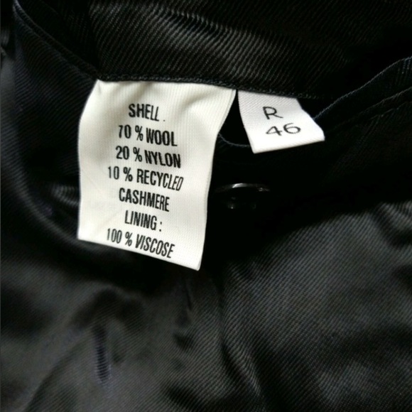 DiSilver Cashmere Blend Italian Overcoat Winter Trench Coat Black Men’s 42R - Picture 12 of 15